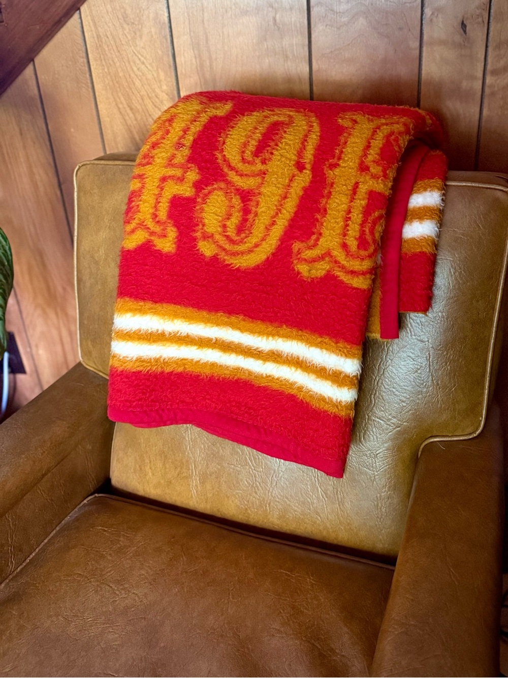 Vintage 1980s American Made NFL 49ers Blanket
